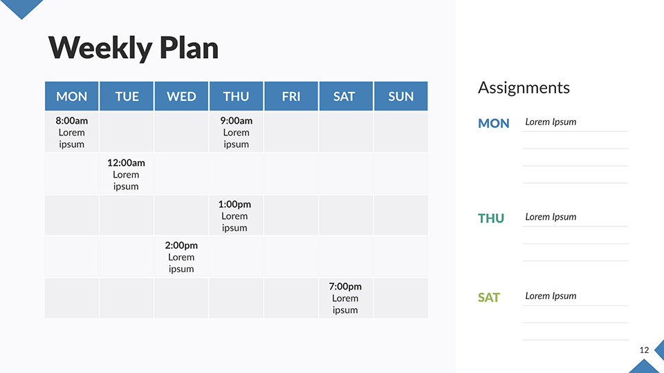 Week and Day Planning Keynote Presentation Template by SanaNik ...