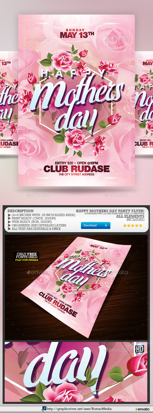 Mothers Day Flyer - Clubs & Parties Events