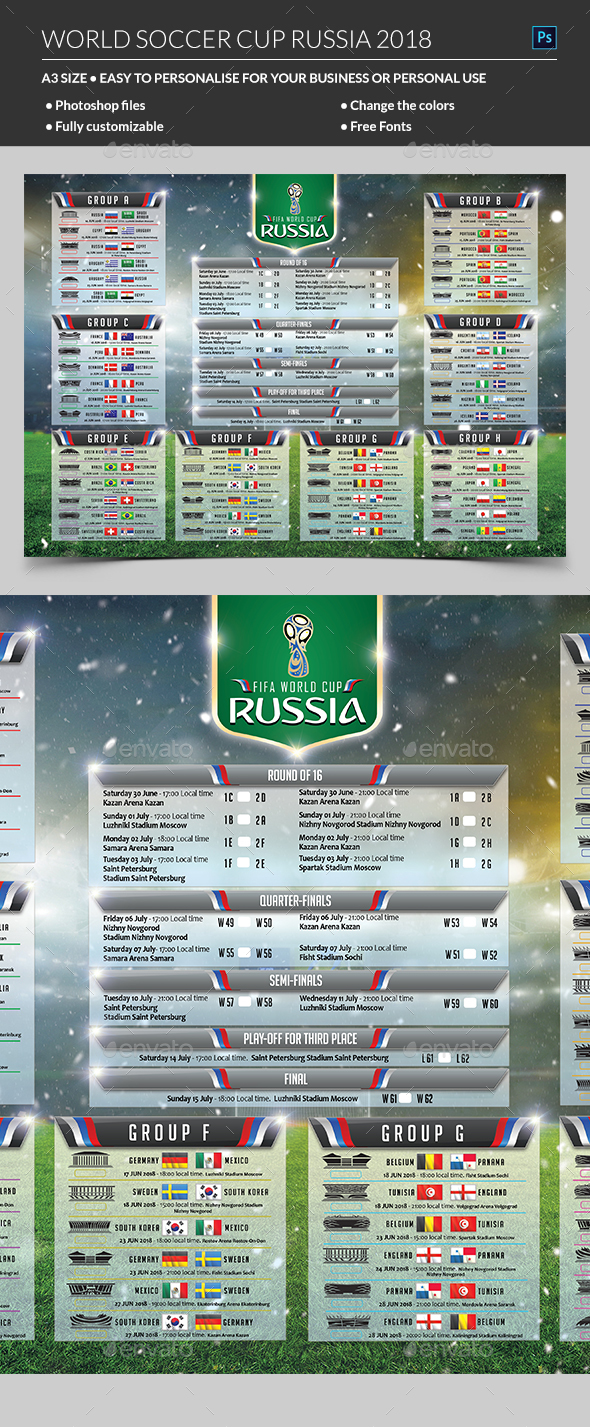 World Soccer Cup Russia 2018 Schedule - Sports Events