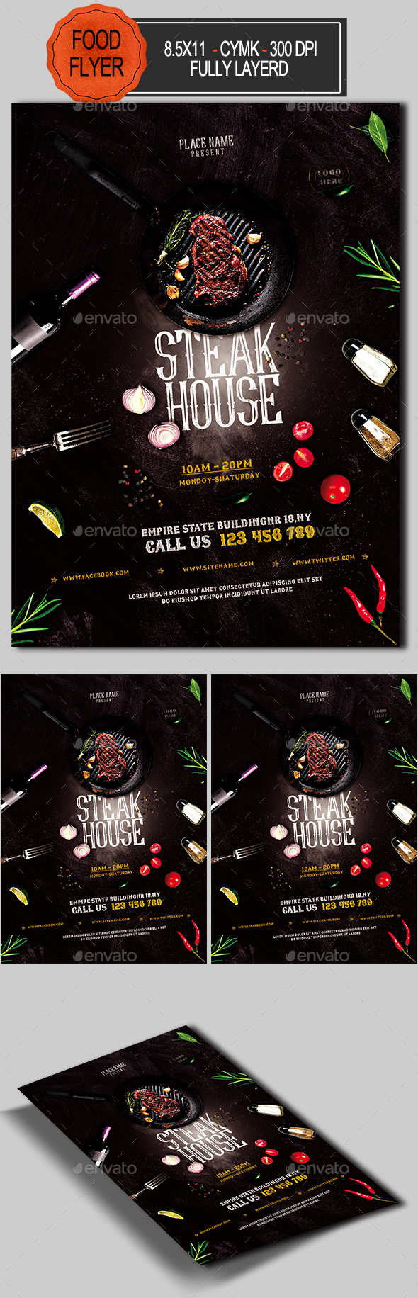 Steak House Flyer Template - Restaurant Flyers