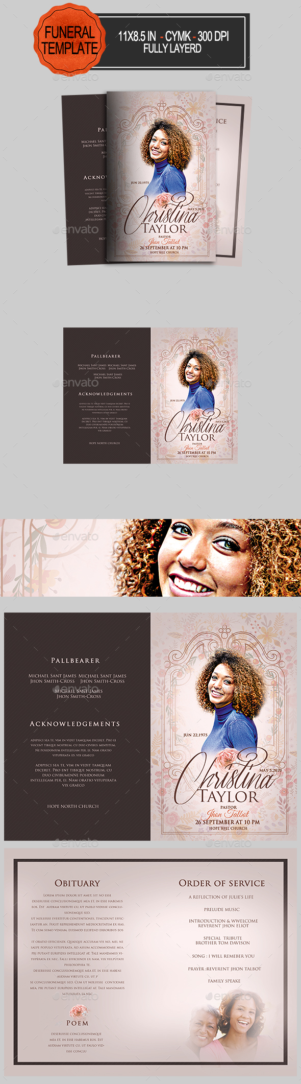 Funeral Program Template - Informational Brochures