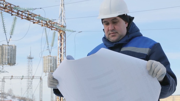 Engineer Supervising at Electric Power Station