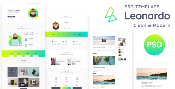 Leonardo - Personal Portfolio PSD Template