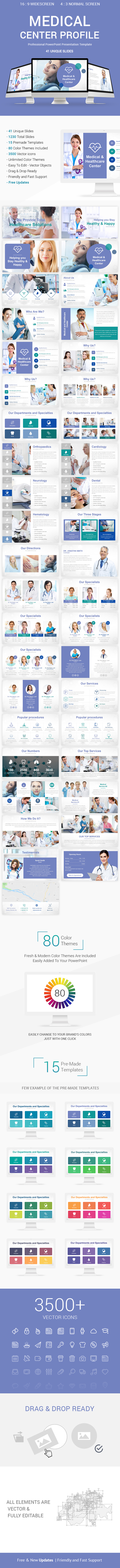 Medical Center Profile PowerPoint Presentation Template Designs - Creative PowerPoint Templates