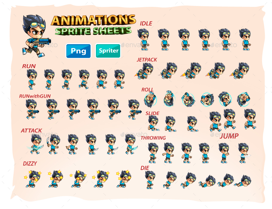 2d Game Character Sprites