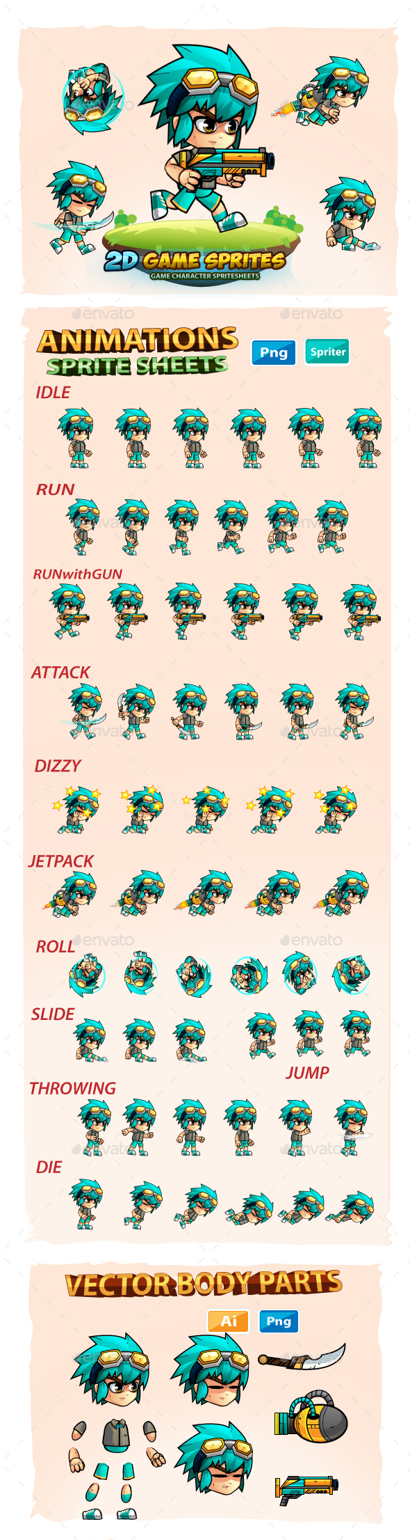 2D Game Character Sprites