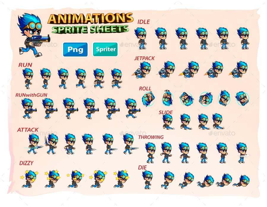 2D- Game Character Sprites, Game Assets | GraphicRiver