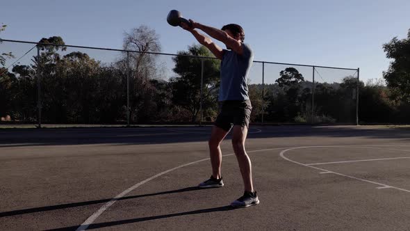 Athletic Male Workout Park Dawn Sunrise alt