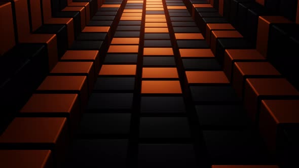 Dark Orange and Black Floor Seamless Animation 3d Render alt
