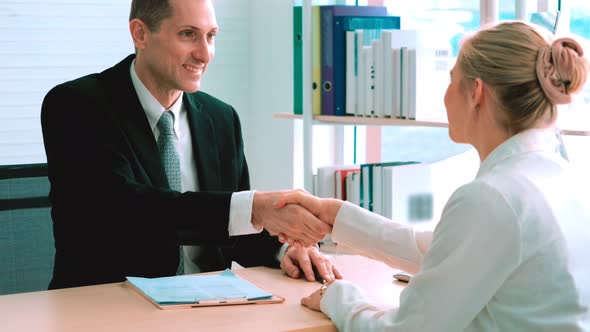 Job Seeker in Job Interview Meeting with Manager alt