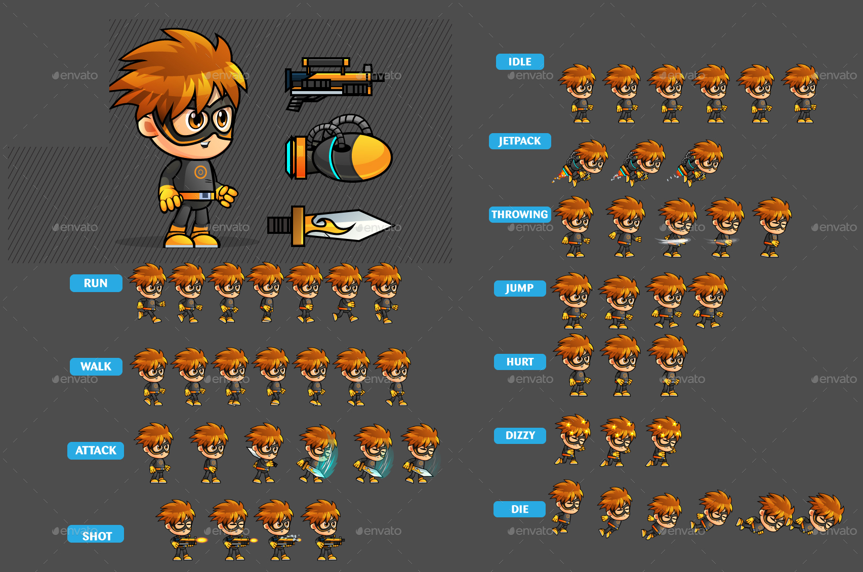 Free 2d Character Sprites
