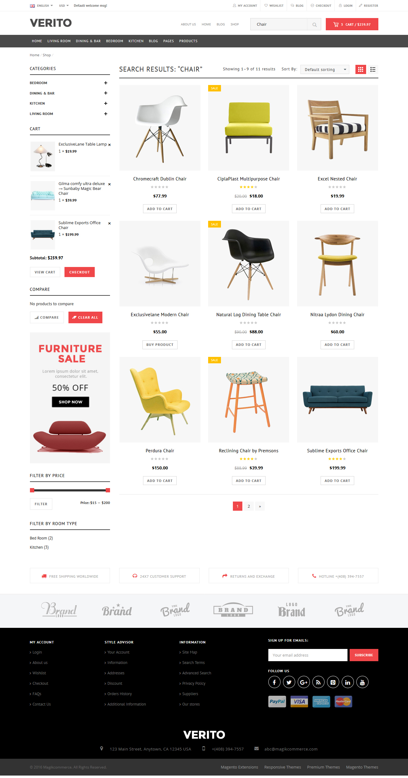Verito - Furniture Store WooCommerce WordPress Theme