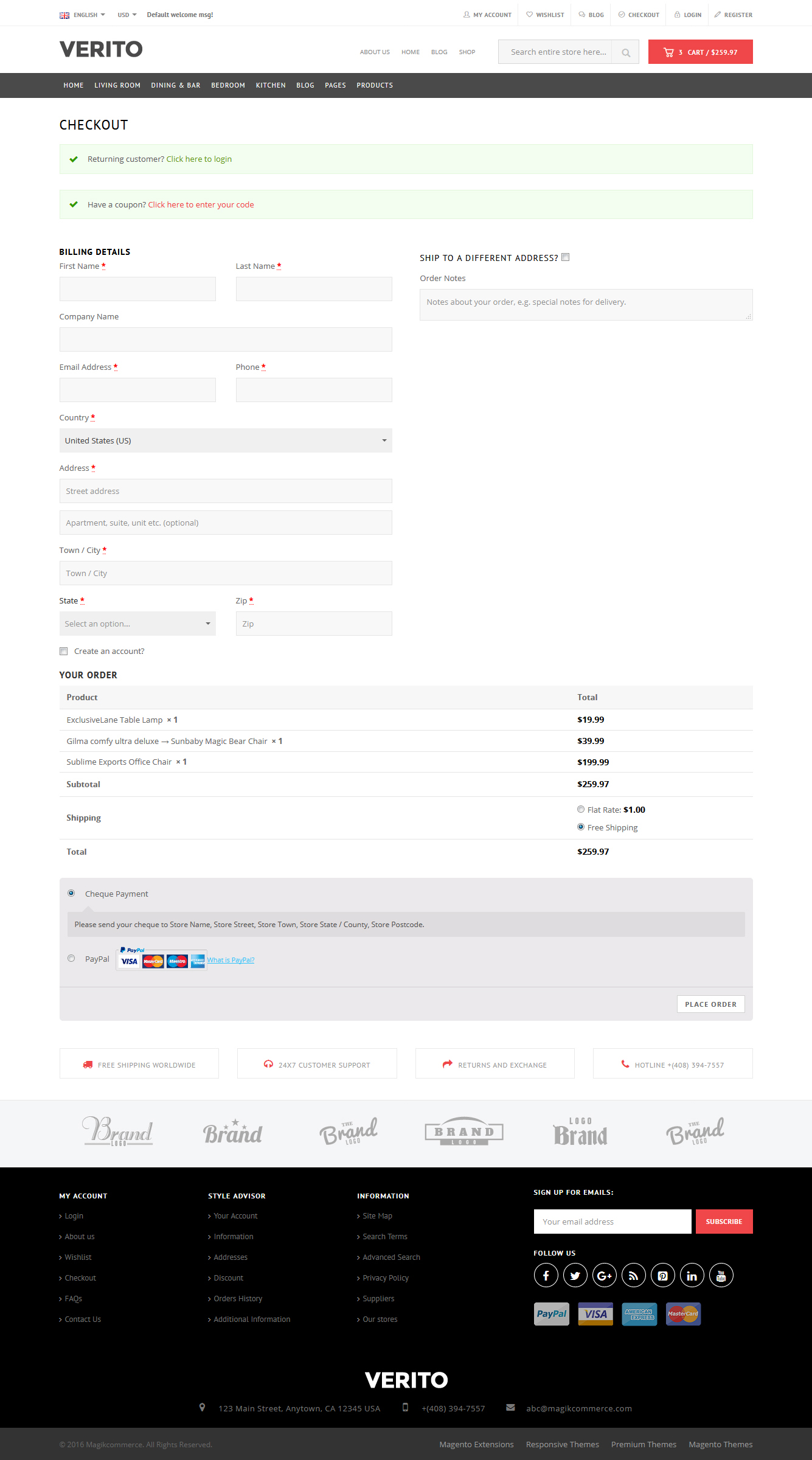 Verito - Furniture Store WooCommerce WordPress Theme