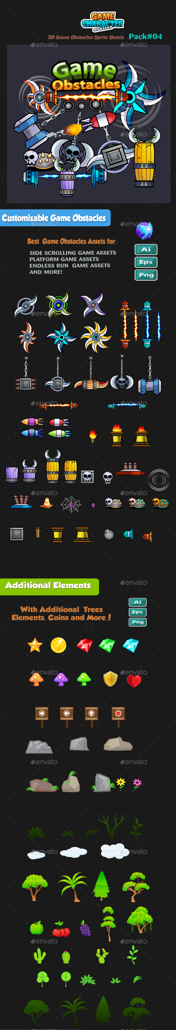 2D Game Obstacles 04 - Sprites Game Assets