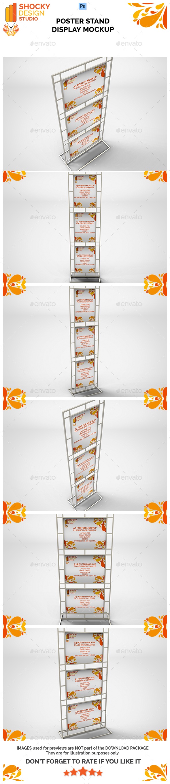 Poster Stand Display Mockup - Posters Print