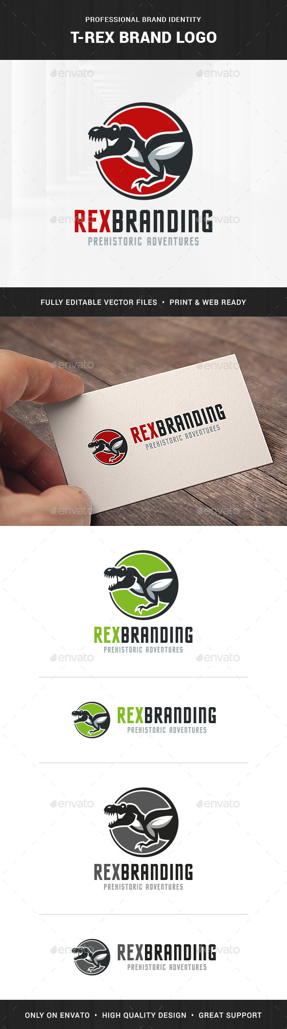 T-Rex Brand Logo Template - Animals Logo Templates
