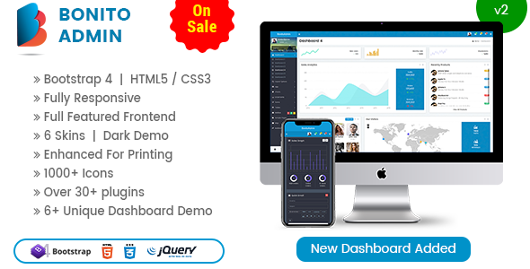 Bonito - Responsive Bootstrap 4 Admin Template Dashboard