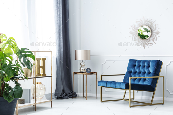Navy blue elegant living room Stock Photo by bialasiewicz | PhotoDune