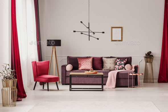 Sophisticated red living room Stock Photo by bialasiewicz | PhotoDune