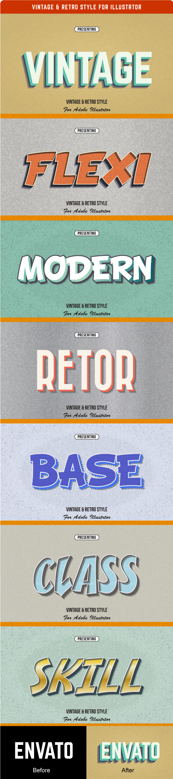 Vintage & Retro Style for Illustrator - Styles Illustrator