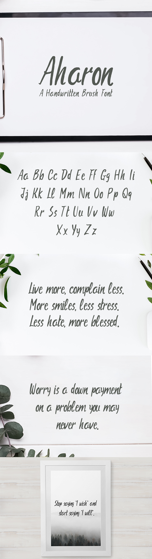 Aharon Handwritten Brush Font - Hand-writing Script