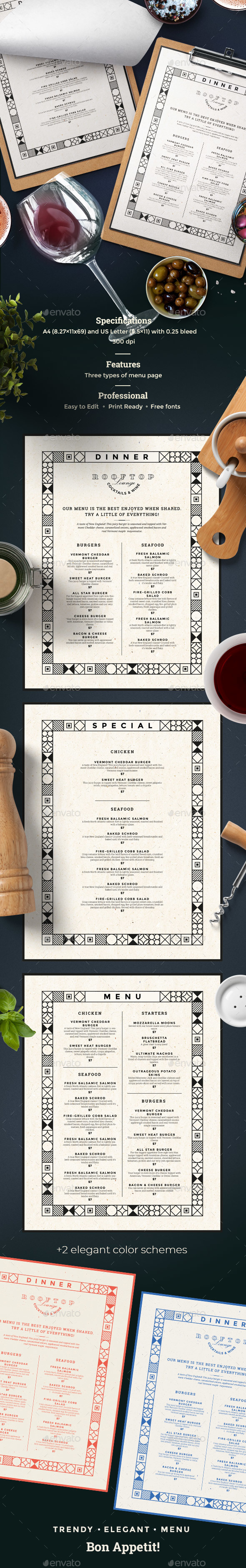 Cafe Menu - Food Menus Print Templates