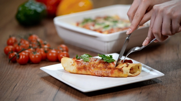 Homemade Chicken Enchiladas in a White Casserole Dish. To Eat Enchiladas with Chicken alt