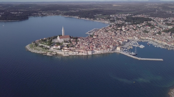 Aerial View of Rovinj, Istria, Croatia