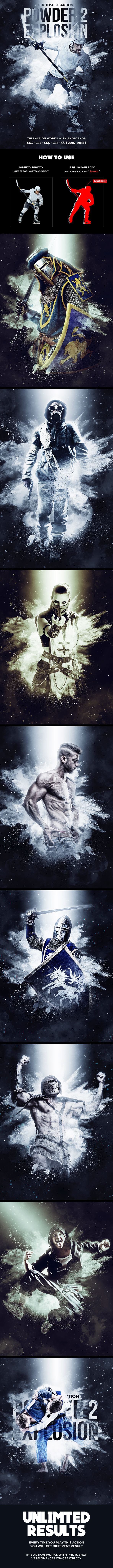 Powder Explosion 2 Photoshop Action - Photo Effects Actions
