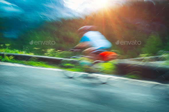 Cyclist in motion - Stock Photo - Images