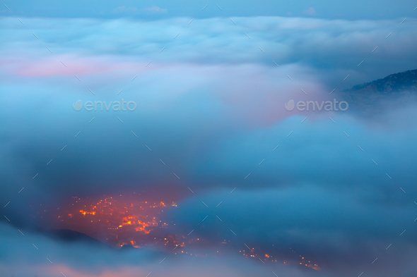 Bird's eye view on Faraya mountain - Stock Photo - Images