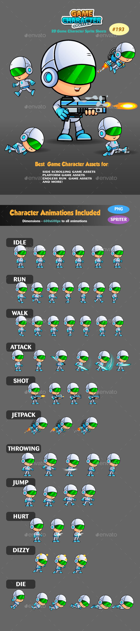 2D Game Character Sprites 193 - Sprites Game Assets