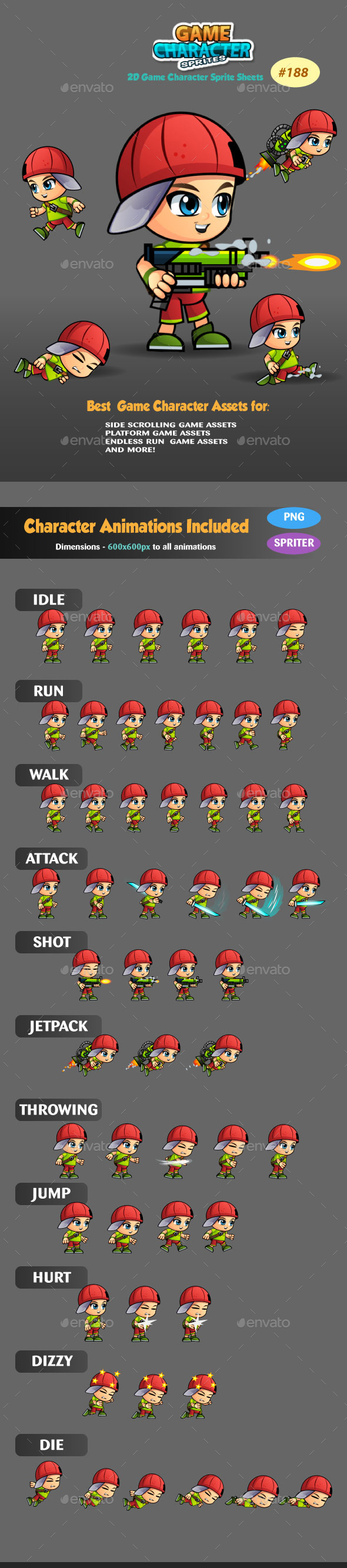 2D Game Character Sprites 189 - Sprites Game Assets