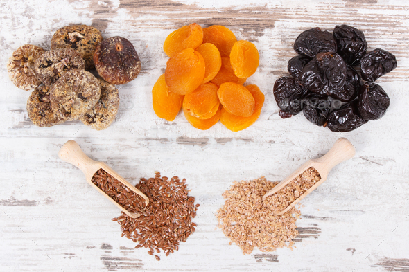 Ingredients containing natural minerals, vitamins and dietary fiber - Stock Photo - Images