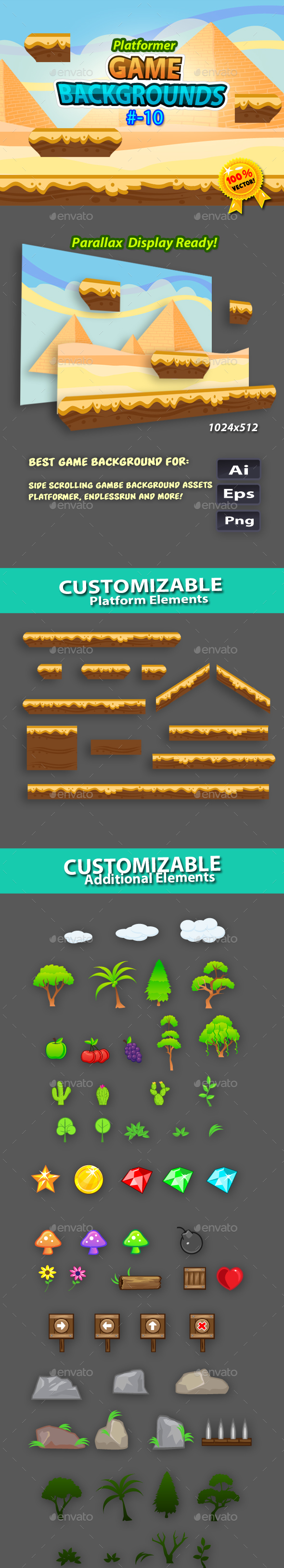 Plaftormer Game Backgrounds10 - Backgrounds Game Assets