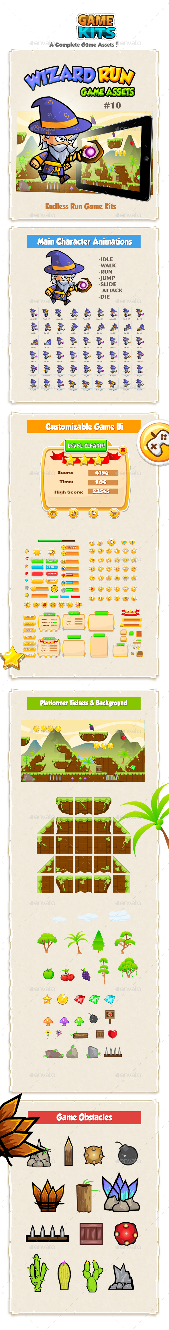 Wizard Run Game Assets 10 - Game Kits Game Assets