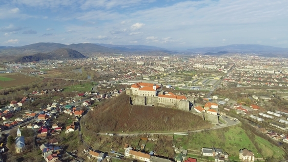  Palanok Castle at Day and the City of Mukachevo alt