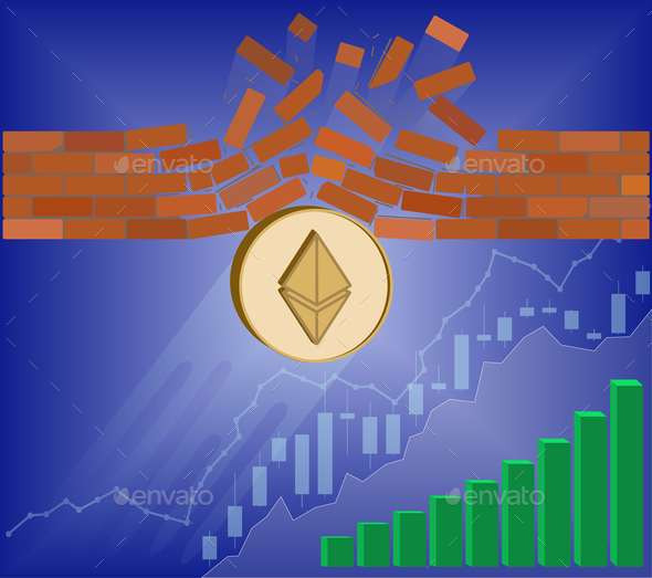 ethereum coin breaks through the wall resistance - Business Conceptual