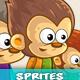 Monkeys 2D Game Character Sprites 109, Game Assets | GraphicRiver