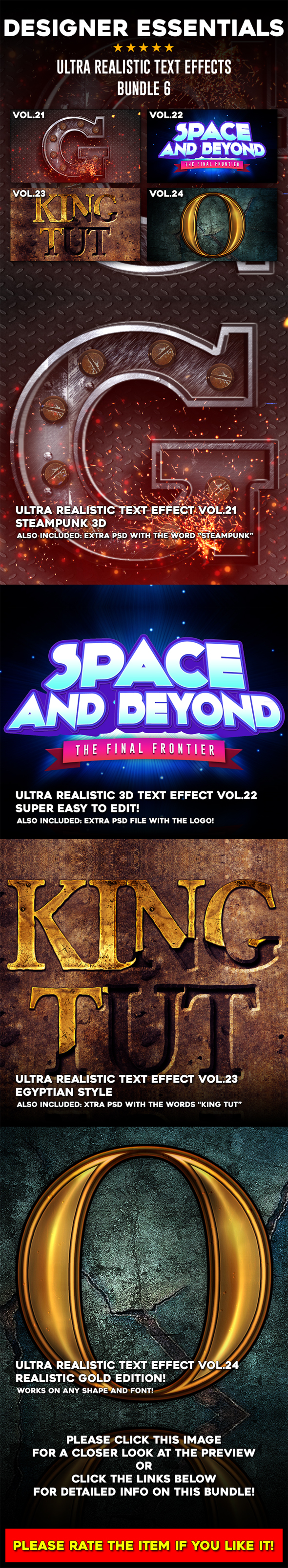 Ultra Realistic Text Effect Bundle Vol.6 - Text Effects Actions