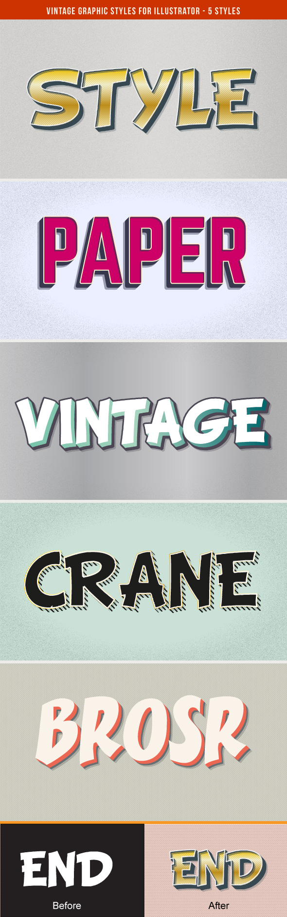 Vintage Graphic Styles For Illustrator - Styles Illustrator
