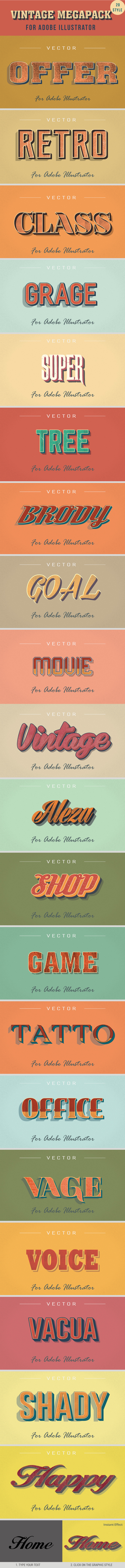 20 Vintage Styles for Illustrator - Styles Illustrator
