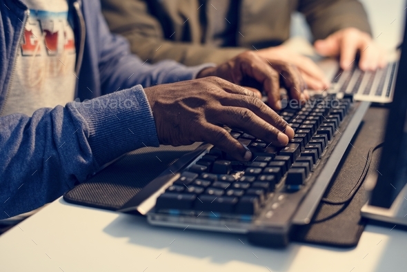 Hacker using keyboard typing phishing on the internet Stock Photo by Rawpixel