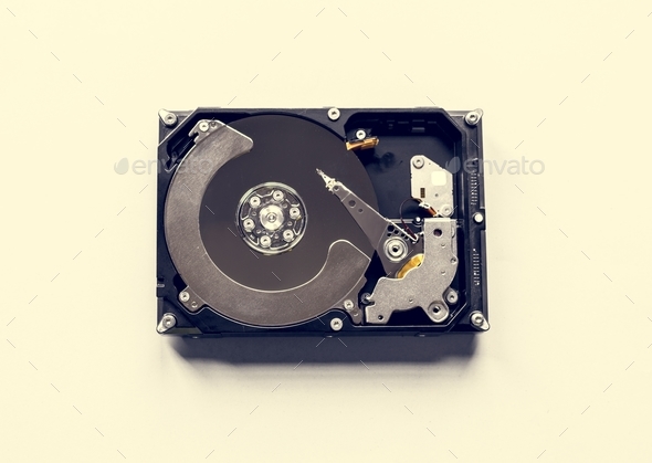 HDD portable data storage isolated on background