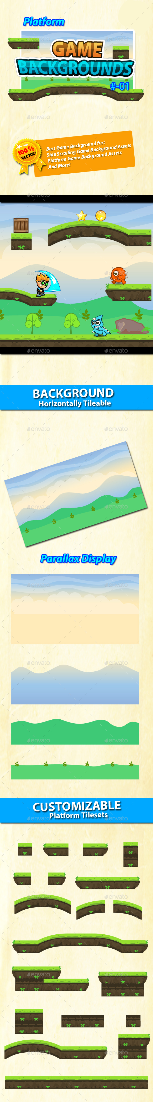 Game Background - Platform Tilesets - 01 - Backgrounds Game Assets