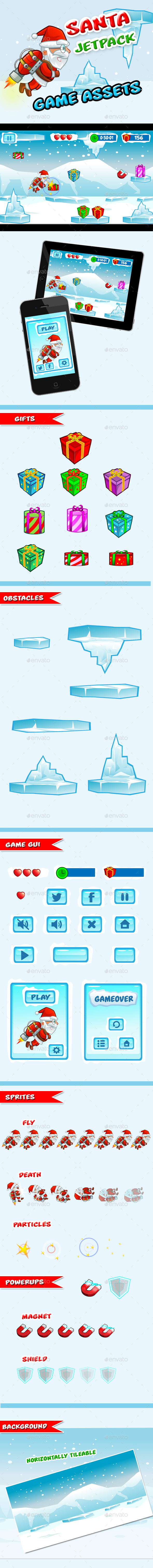 Santa Jetpack Game Assets - Game Kits Game Assets