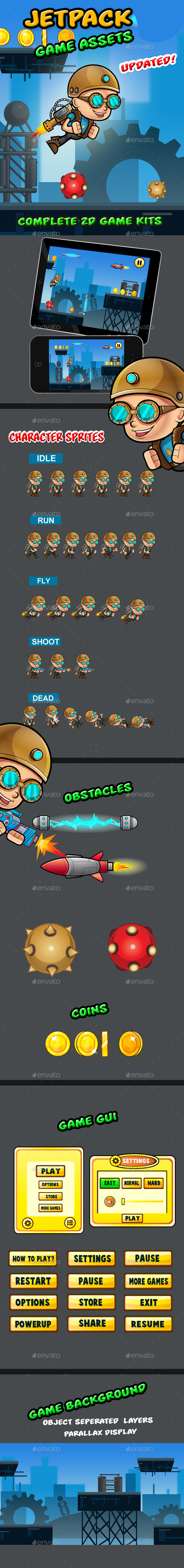 Jetpack Boy Game Assets - Game Kits Game Assets