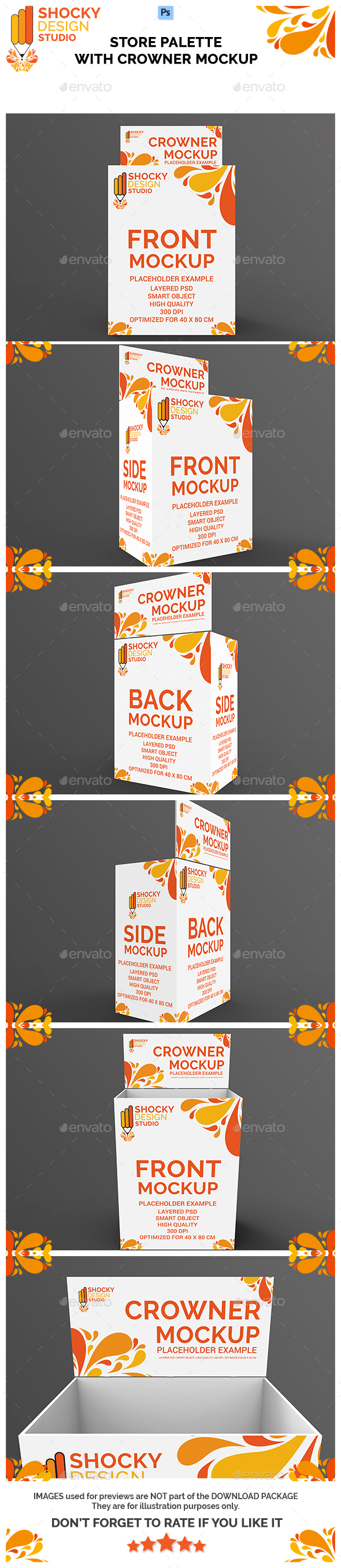 Store Palette with Crowner Mockup - Displays Product Mock-Ups