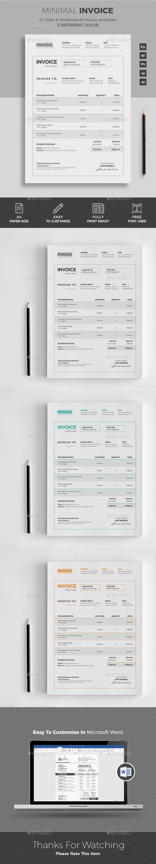 Invoice - Proposals & Invoices Stationery