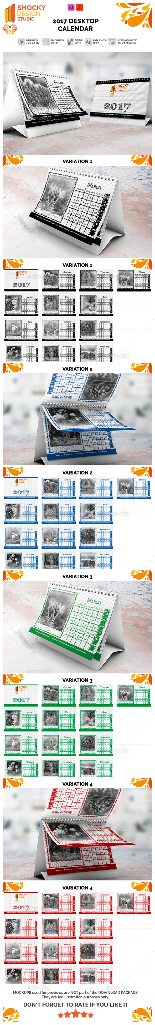 2017 Desktop Calendar - Calendars Stationery